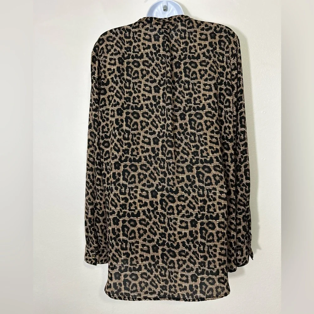 Michael Kors Womens Size XLarge Leopard Print Blouse Top